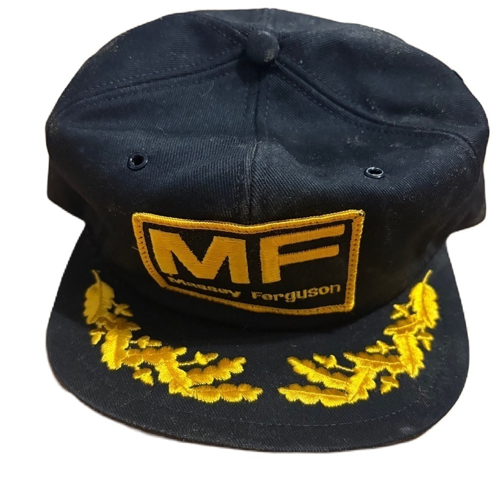Vintage Massey Ferguson Tractor Patch Black Snapback Hat K Product USA Mesh Cap